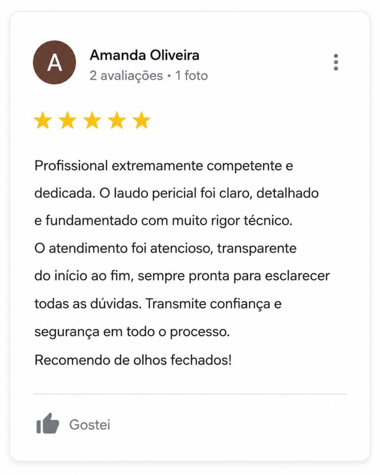 Depoimento sobre perícia judicial e laudos técnicos da Taurisano Consultoria